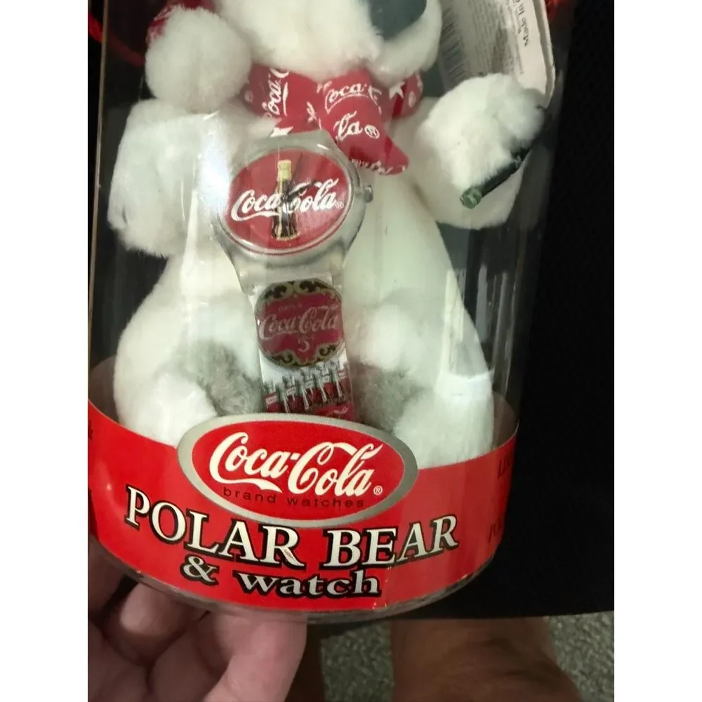 vtg Coca cola limed ed. polar bear plush with watch by cavanagh